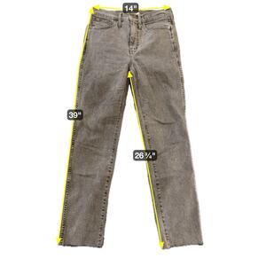 MADEWELL Women Black Wash High Rise STOVEPIPE Slim Cigarette Leg Jeans Sz 26